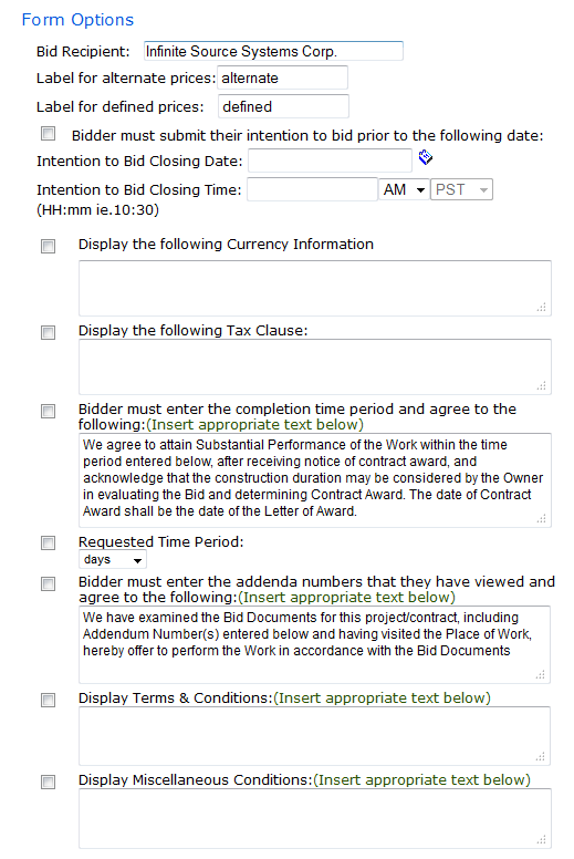 Form Options - Part 1