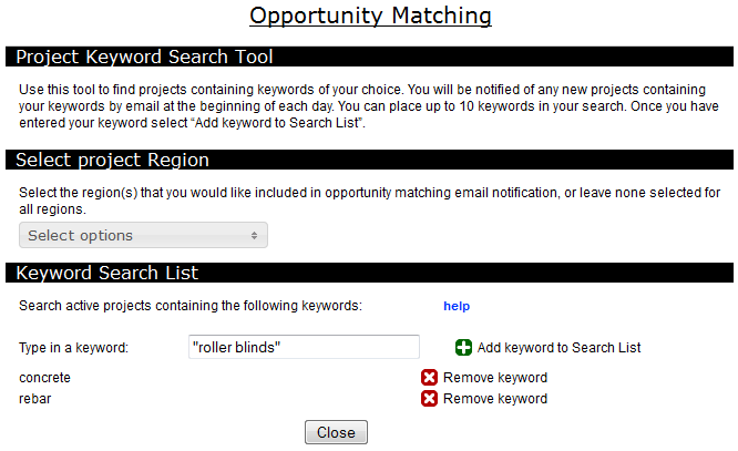 Opportunity Matching