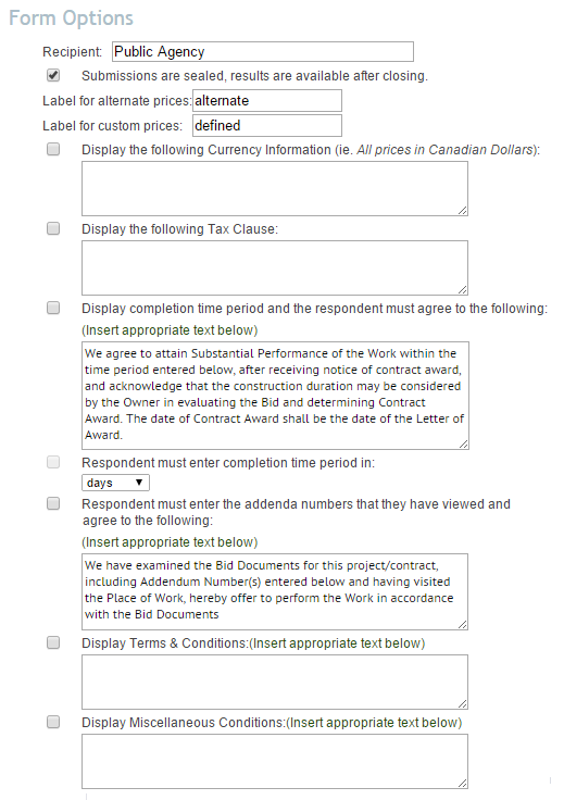 Form Options - Part 1