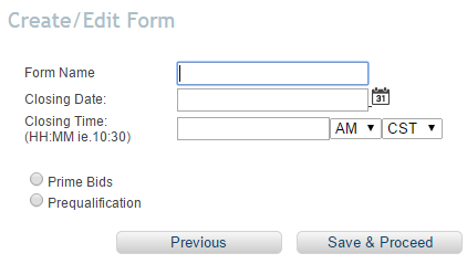 Select Form Type