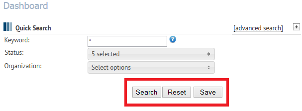 Reset Search