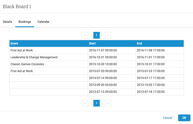 Resource bookings