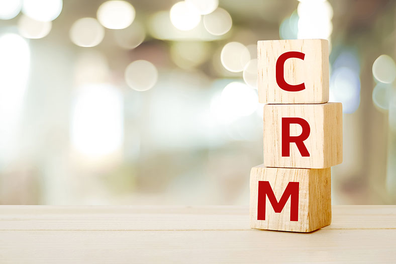 CRM spelled out in blocks