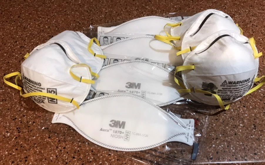 Examples of different N95 filtering face-piece respirators