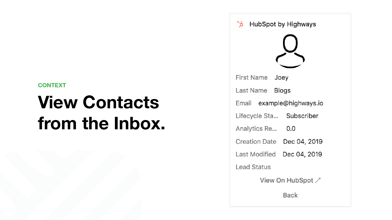 View & Create HubSpot Contacts from Intercom