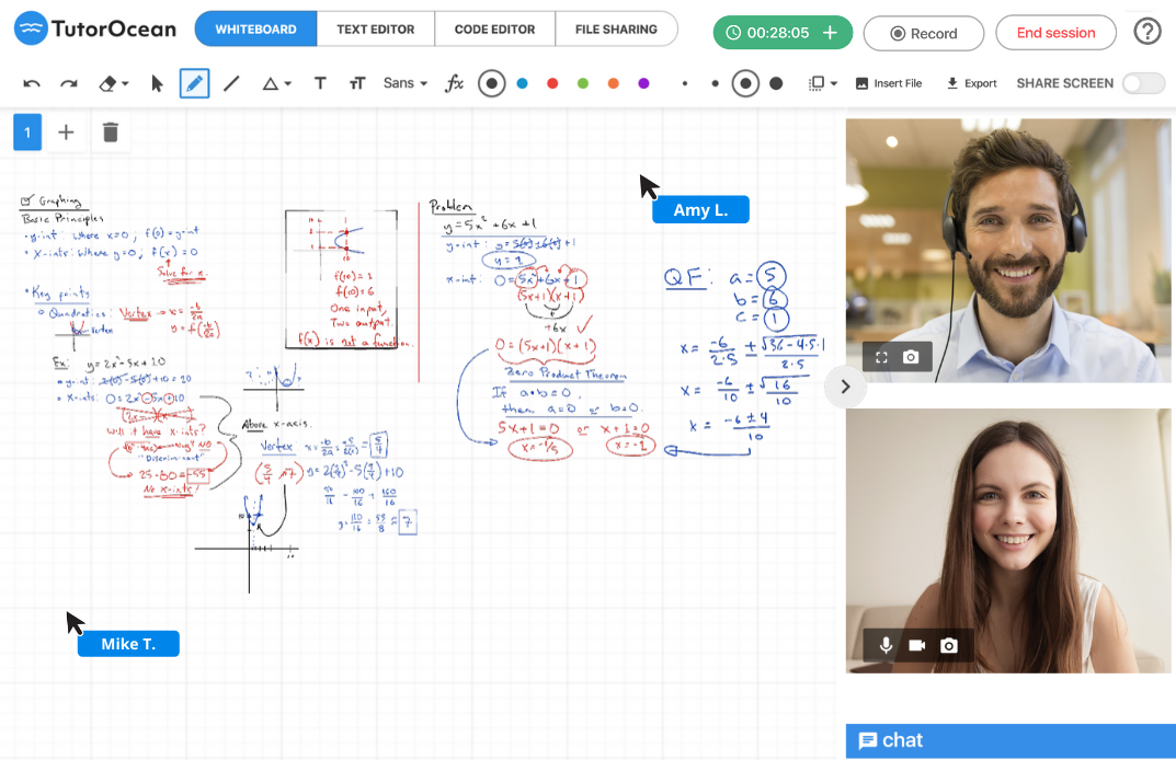 Online math tutoring