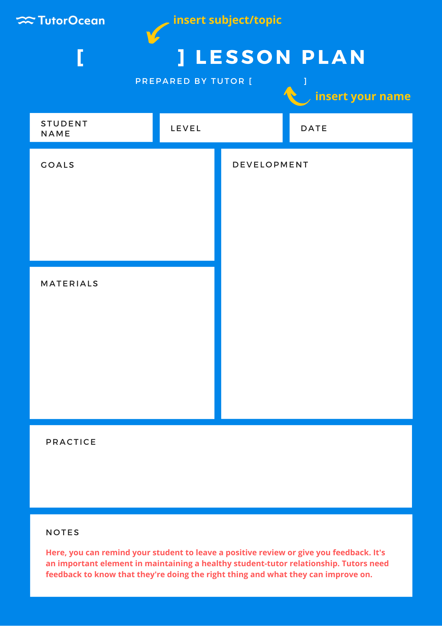 How to Create a Comprehensive Tutoring Lesson Plan TutorOcean