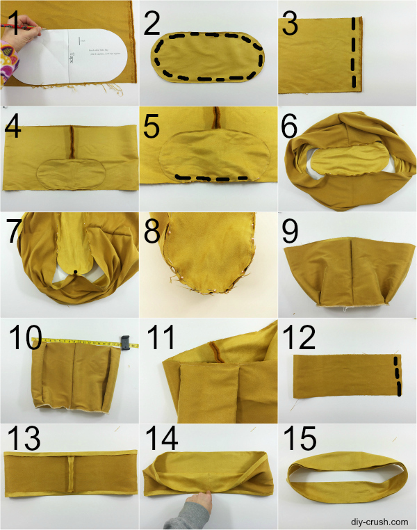 Pola hobo bag L, shoulder bag - sewing pattern and tutorial