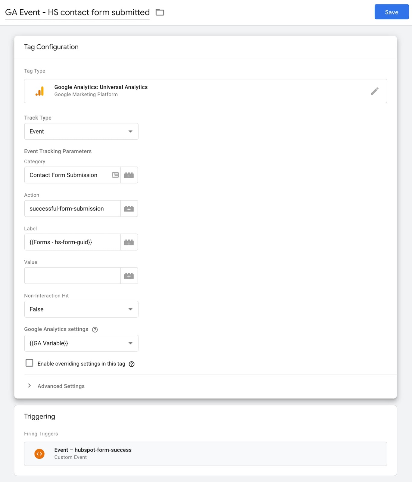GA Event HS Form Submission