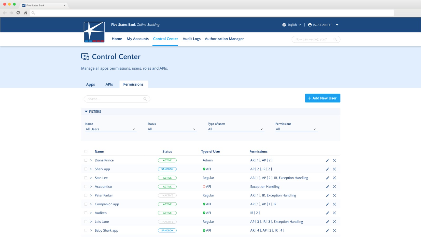 API Control Center