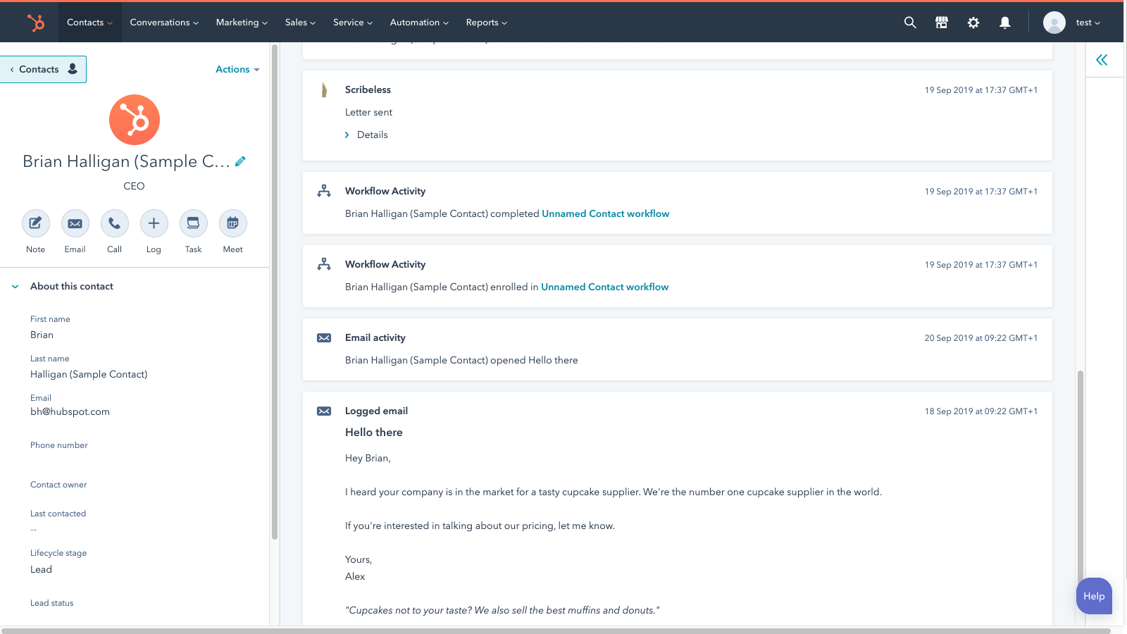 Adds to timeline activity