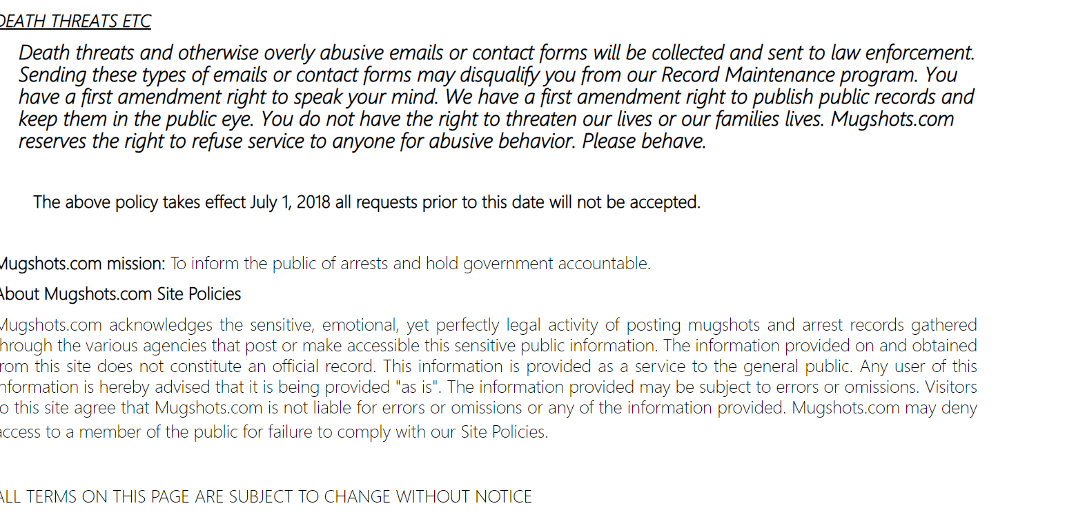 mugshots.com removal