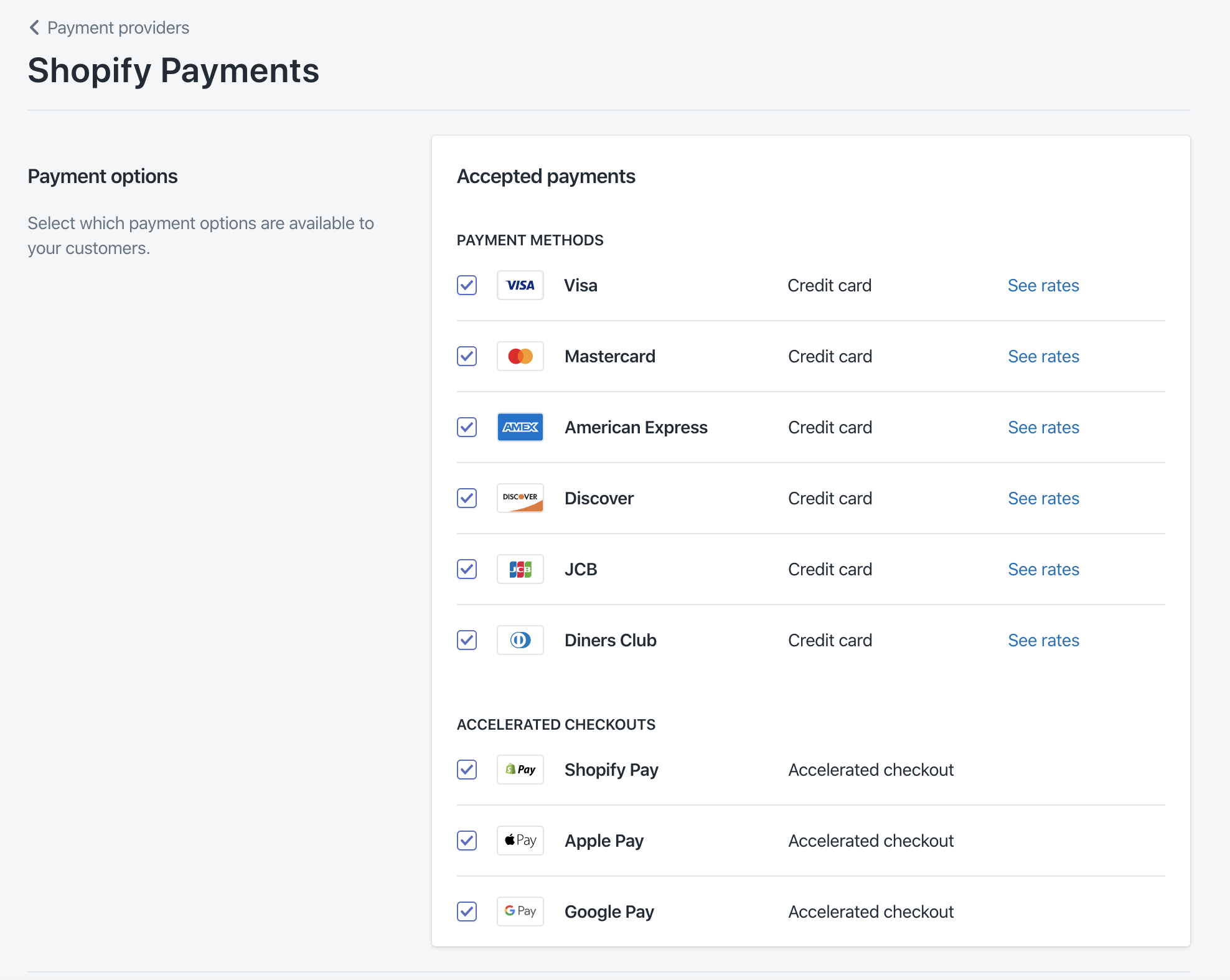 You can set your Shopify store to accept Apple Pay and Google Pay in the settings. Make sure you accept them!