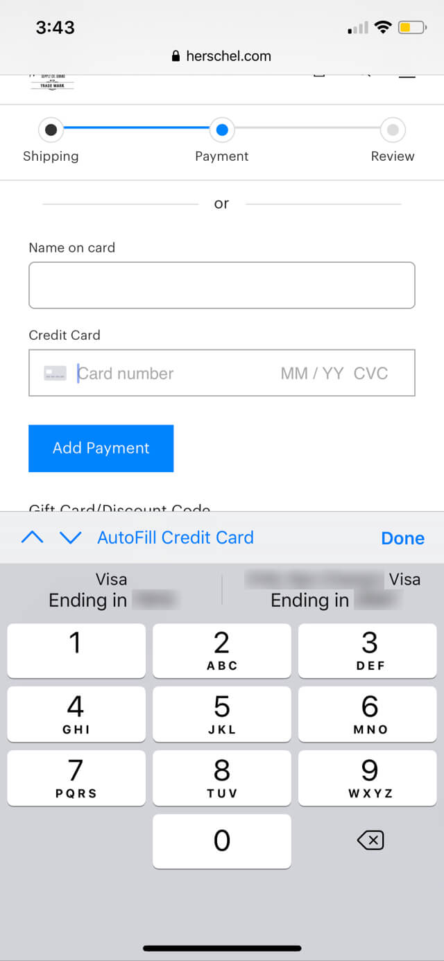 Make sure you present the correct keyword for when users need to enter their billing information on your checkout page.