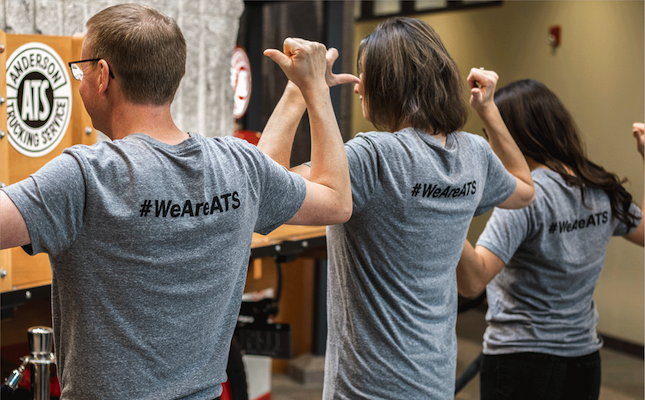 ATS team wearing #WeAreATS shirts