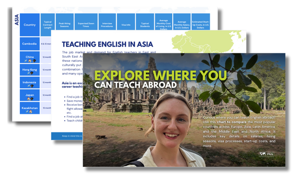 tefl country comparison chart for teaching english abroad