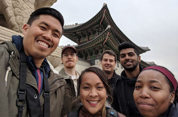 ITA graduate & ESL teacher Melanie Torreon in South Korea with her students