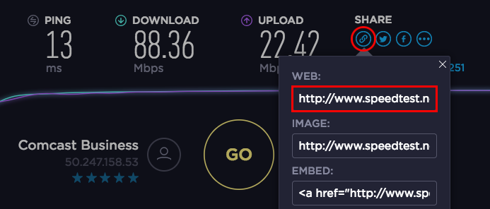 Internet Speed Test - Results Link Internet Speed Test - Results Link