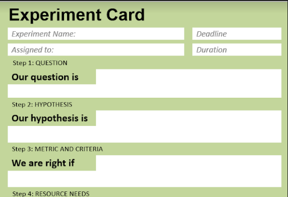 Experiment Card
