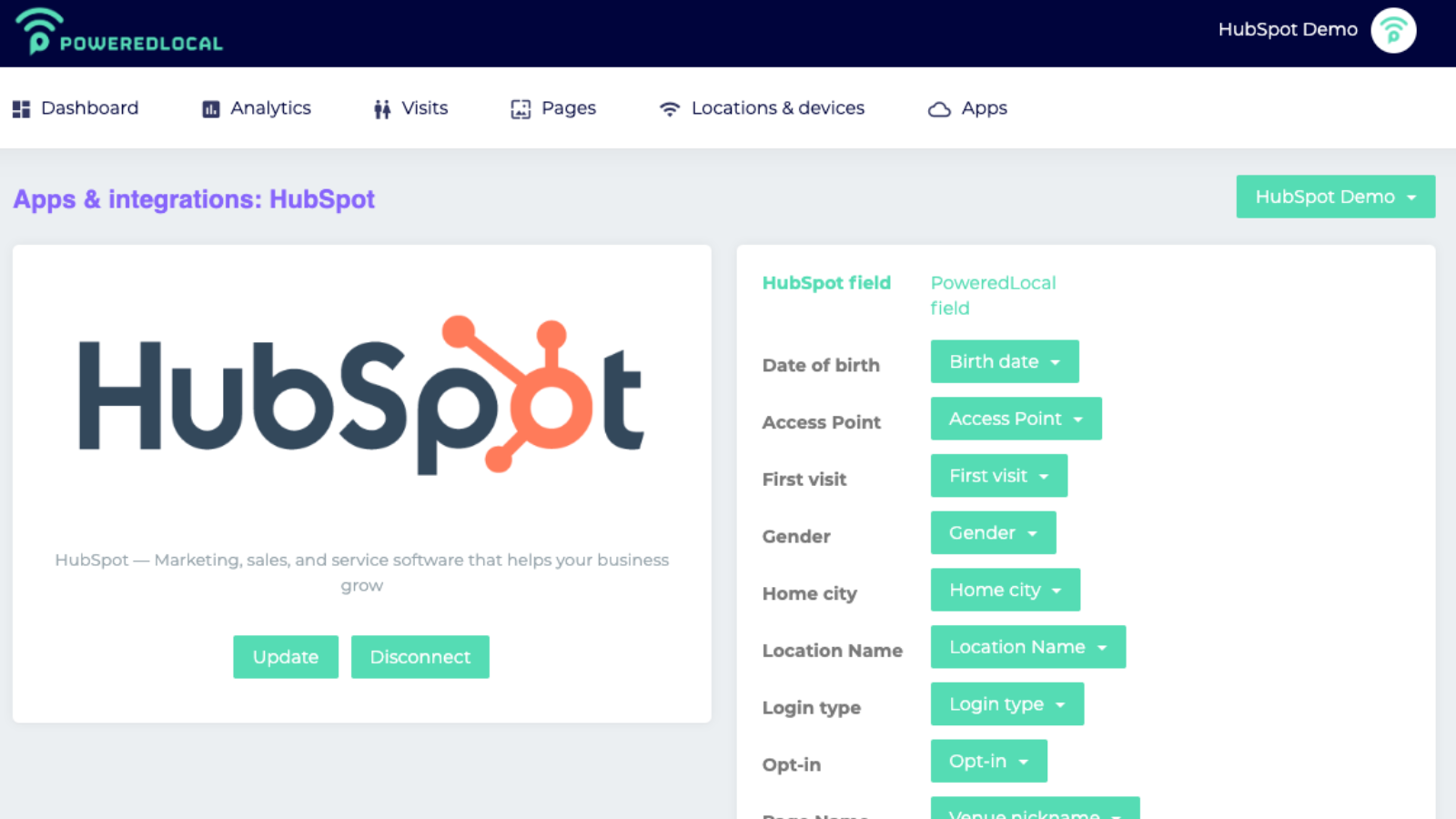 Connect your PoweredLocal and HubSpot accounts and map fields.