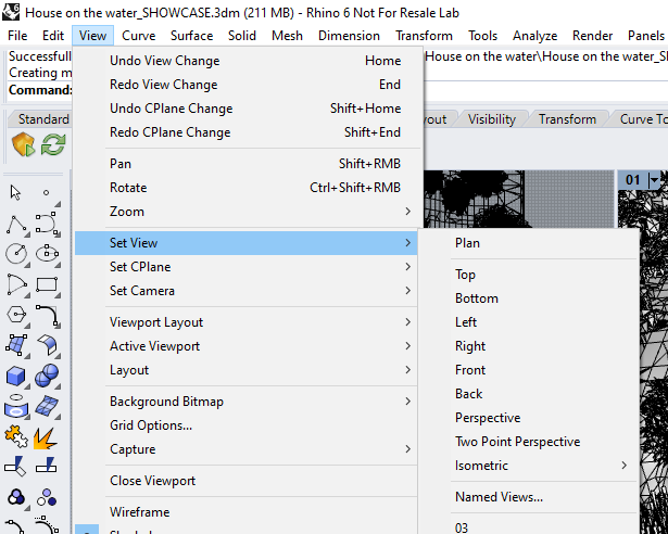 Set view in Rhino