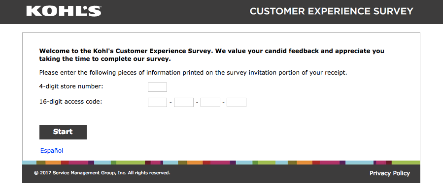 kohls customer experience survey