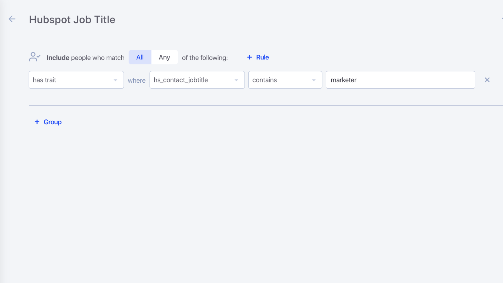 Create audiences based on job title