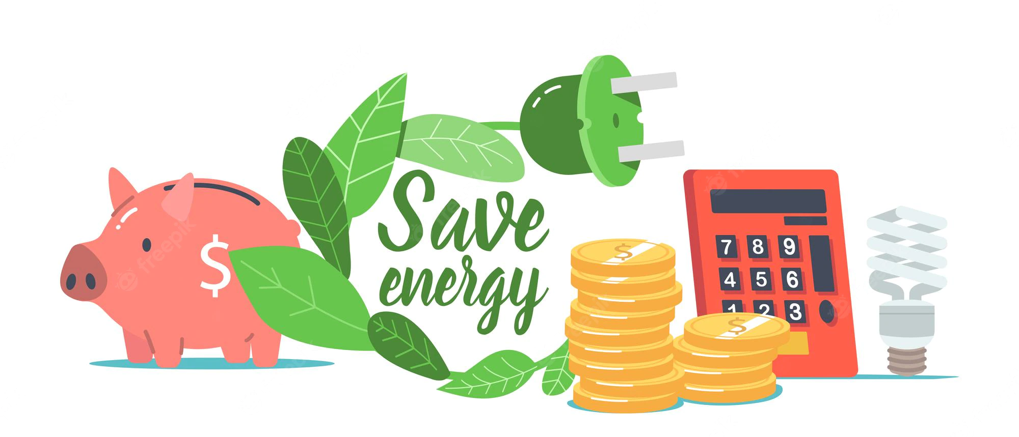 save-energy-environmental-concept-coins-piggy-bank-calculator-green-leaves-with-plug-benefits-energy-saving-eco-lamp-modern-innovation-home-electricity-cartoon-vector-illustration_87771-16143