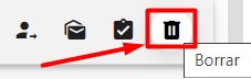 Icono de tacho de basura para eliminar un correo individual