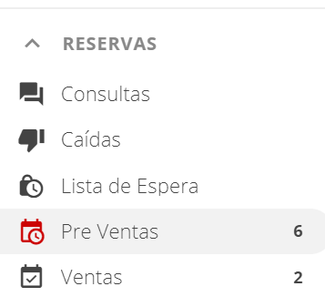 Navegación por instancias en la columna izquierda