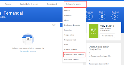 Paso 2: Configuración general y Conexión Channel Manager
