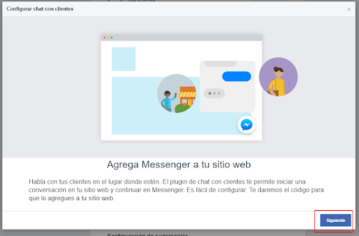 Pantalla de presentación Plugin de Chat Facebook