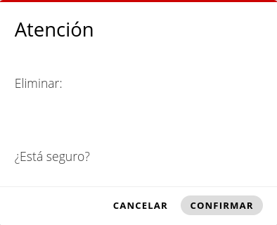 Alerta de confirmación para borrar política