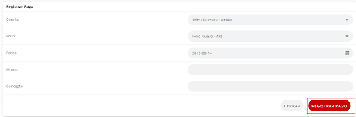 Detalles del registro de pago