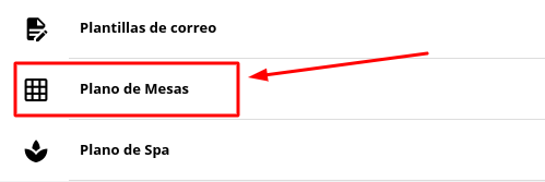 Captura de pantalla del Plano de Mesas
