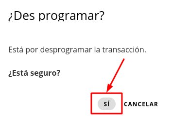 Confirmación de desprogramación de recordatorios
