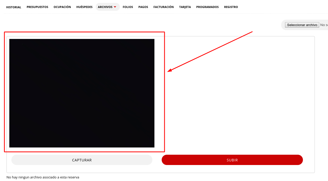 Vista previa de la cámara