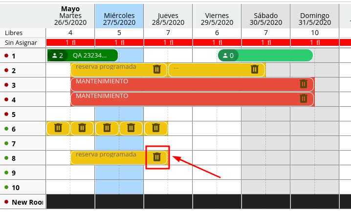 Seleccionar bloqueo para eliminar