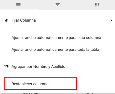 Configuración de columnas