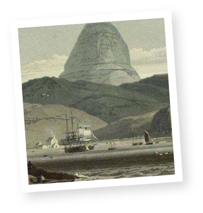 Vintage drawing of Lochinver, Scotland