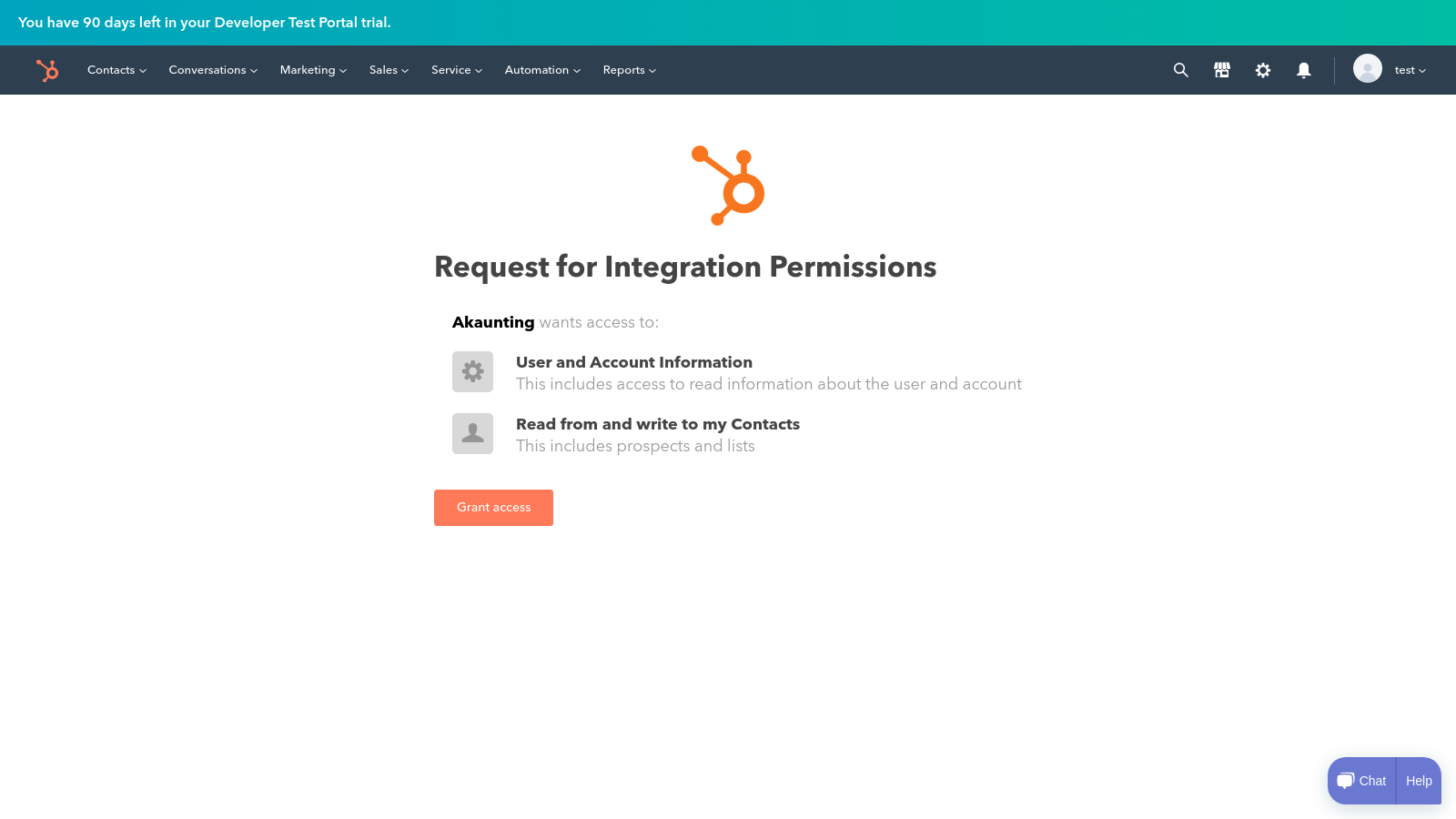 Authorize HubSpot App