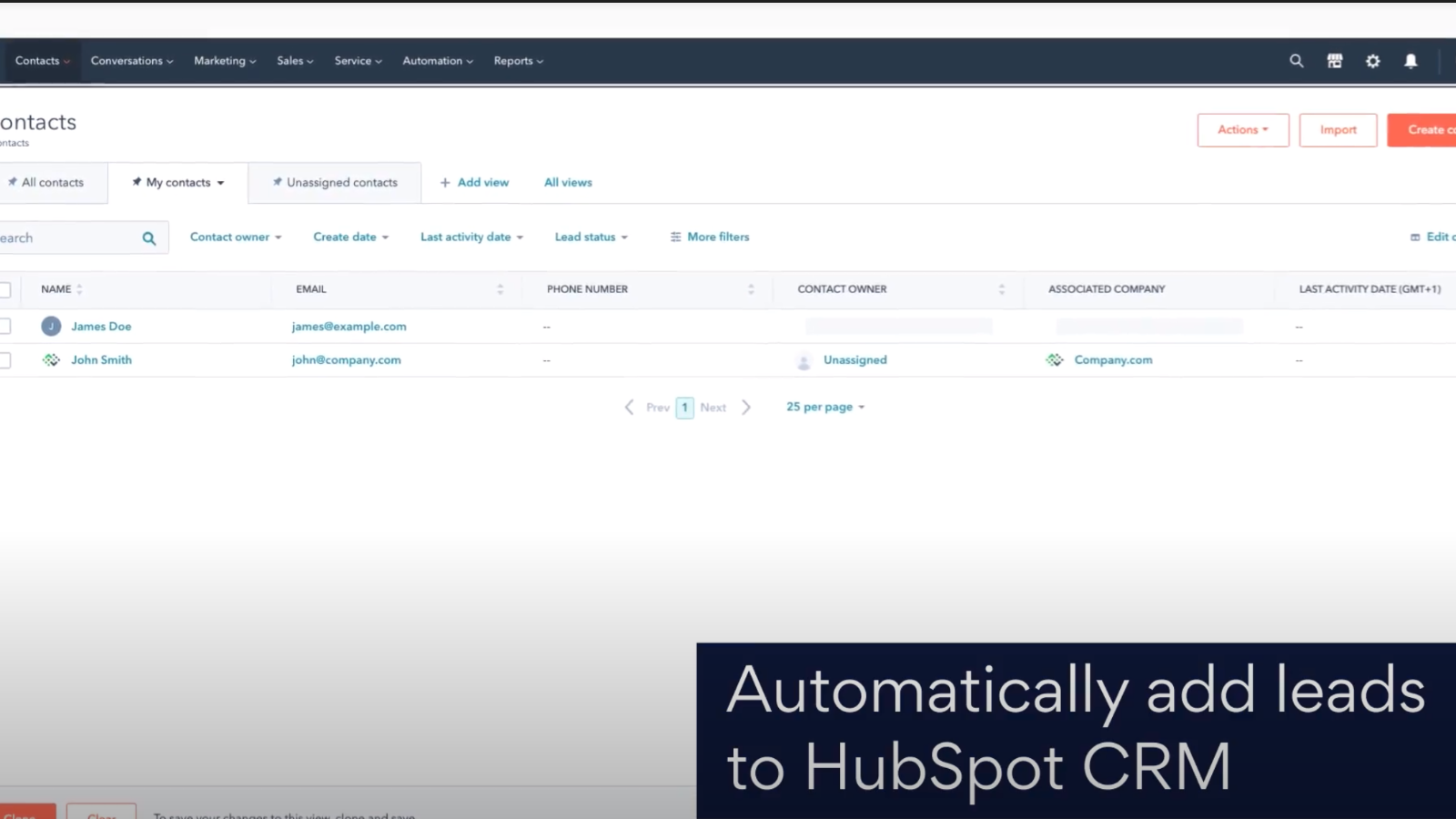 Create deals and contacts in HubSpot