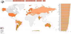 Global map of results from 'smiling' data