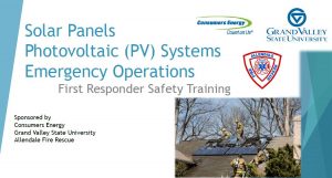 Solar Panels Photovoltaic (PV) Systems Emergency Operations First Responders Safety Training