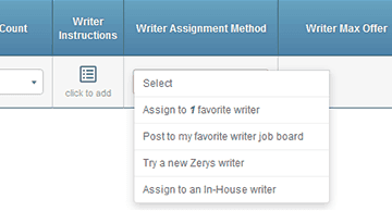 Writer Assignment Method