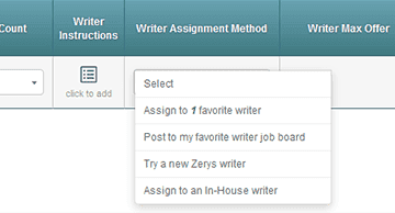 Writer Assignment Method