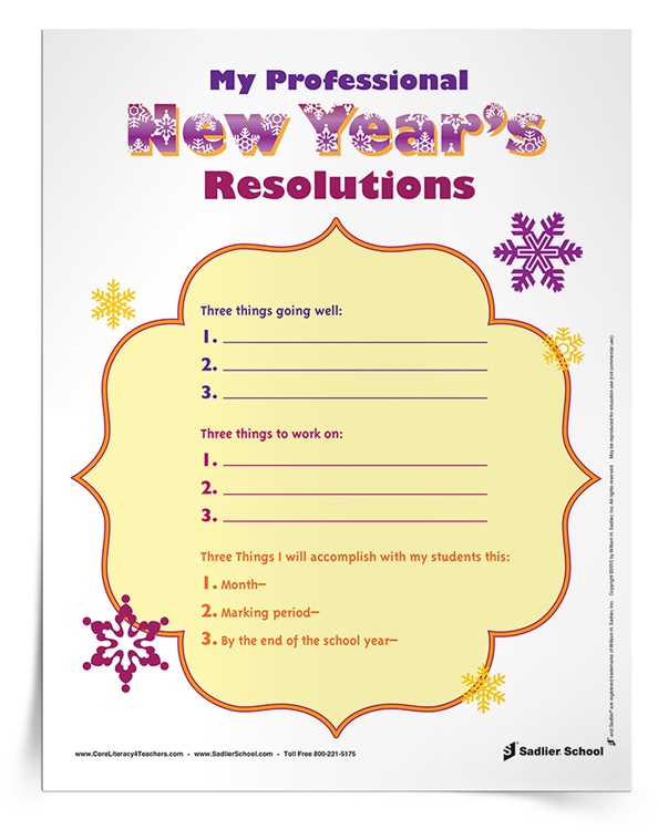 My New Year s Resolution Worksheet For Educators