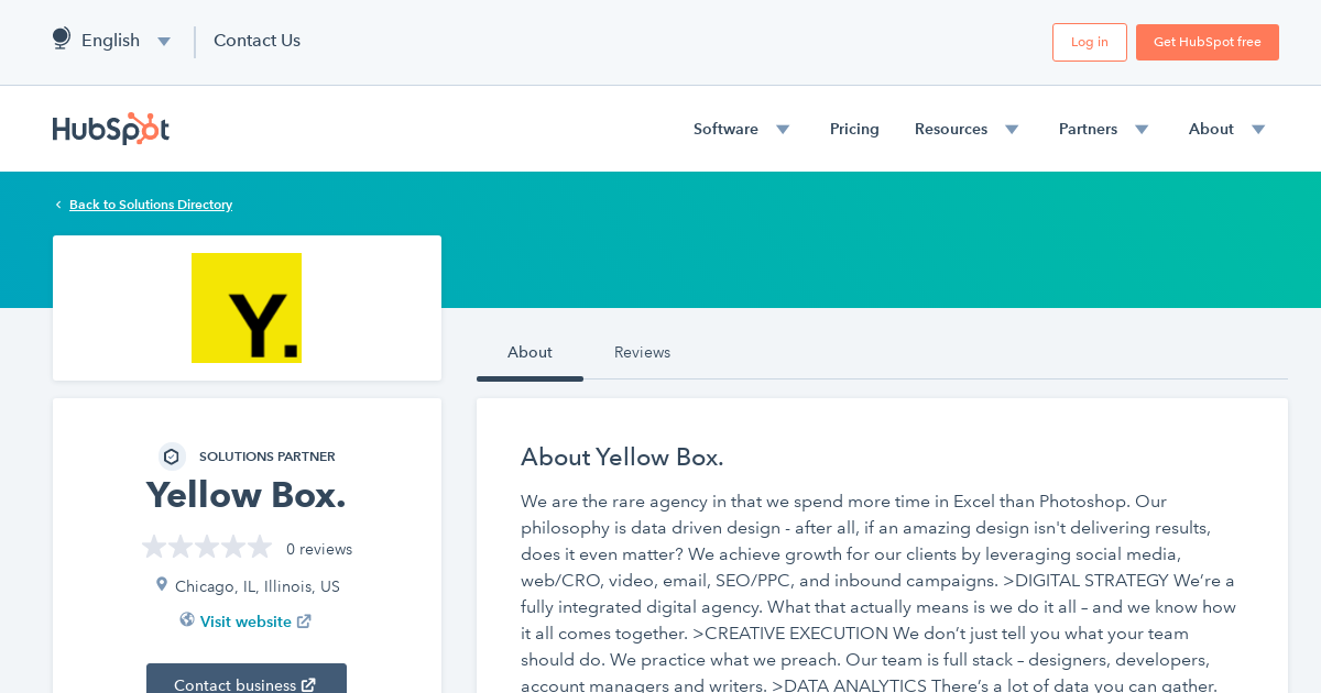 Yellow Box. Agency Services & Qualifications HubSpot