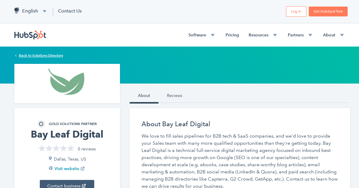Bay Leaf Digital Agency Services & Qualifications HubSpot