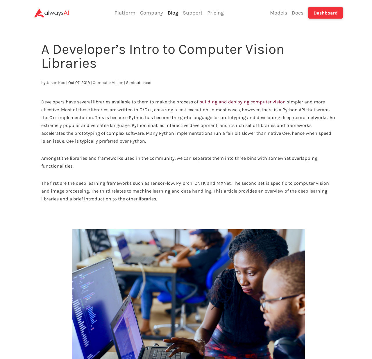 machine vision library deep learning